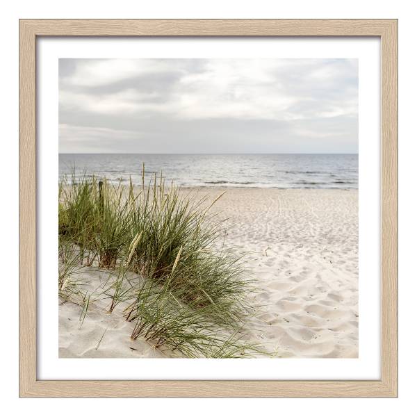 Holzbild Nordic Beach Atmosphere Typ B Klarglas / MDF - Grün / Beige