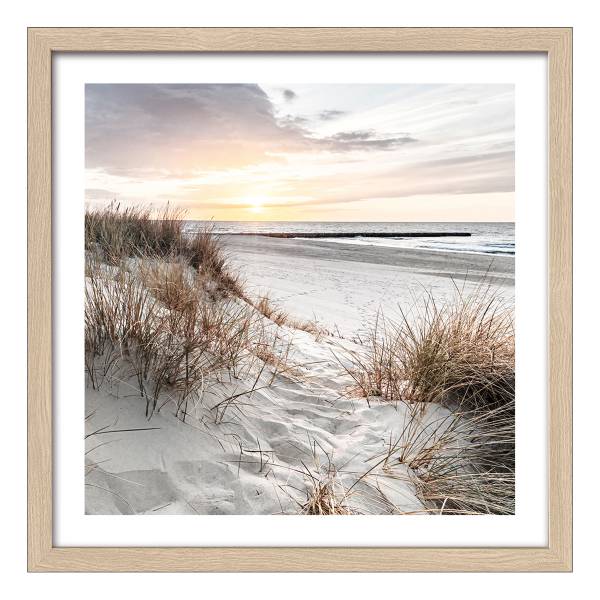 Houten afbeelding Beach Atmosphere D transparant glas/MDF - beige/bruin