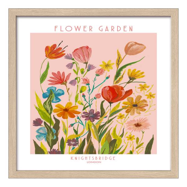 Holzbild Flower Market Typ B Klarglas / MDF - Multicolor