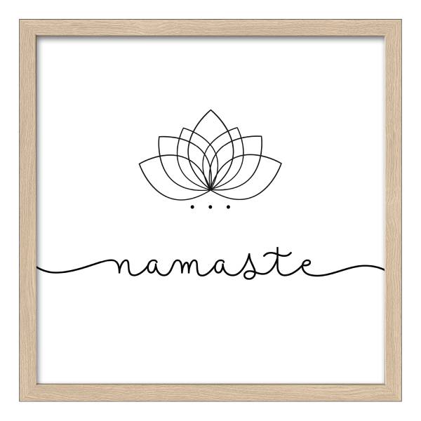 Holzbild Namaste Typ B Klarglas / MDF - Schwarz / Weiß