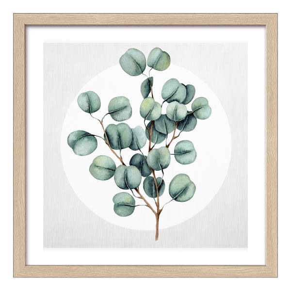 Holzbild Different Eucalyptus Typ A Klarglas / MDF - Grün / Beige