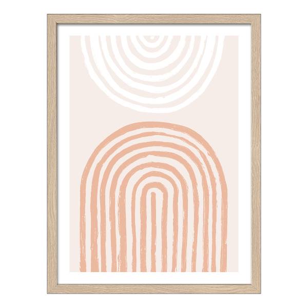 Holzbild Shapes of the Earth Typ B Klarglas / MDF - Beige / Orange