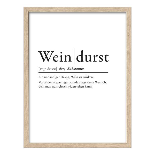 Holzbild Weindurst Klarglas / MDF - Schwarz / Weiß