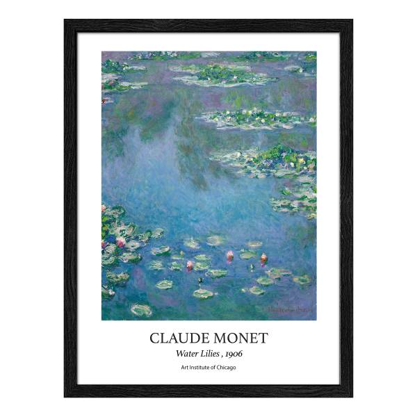 Holzbild Monet Waterlilies Klarglas / MDF - Multicolor