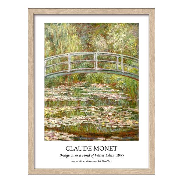 Holzbild Monet Bridge Klarglas / MDF - Multicolor