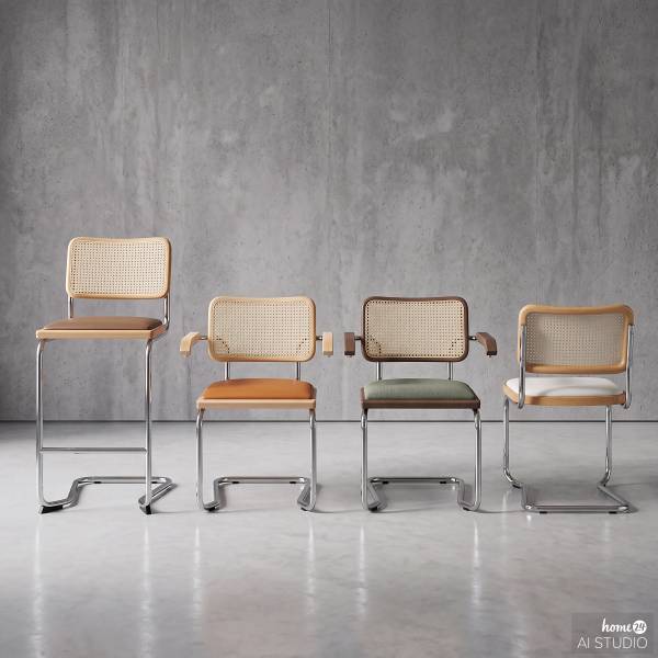 Tabouret de bar HOLM Type B rembourré Taupe