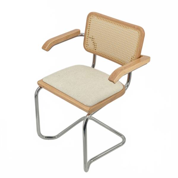 Armlehnenstuhl HOLM 2er-Set gepolstert Beige