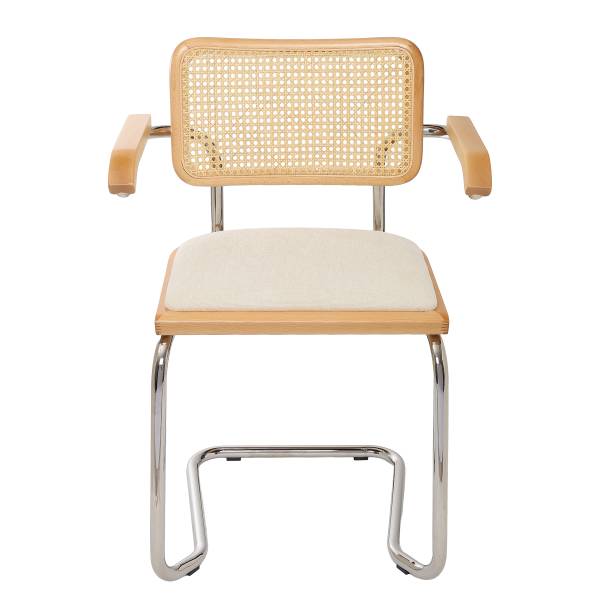 Armlehnenstuhl HOLM 2er-Set gepolstert Beige