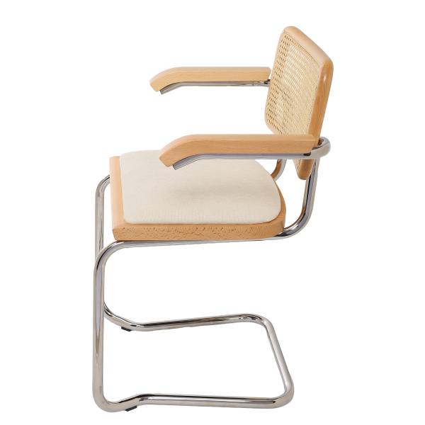 Armlehnenstuhl HOLM 2er-Set gepolstert Beige