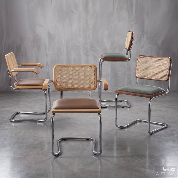 Freischwinger HOLM 2er-Set gepolstert Khaki