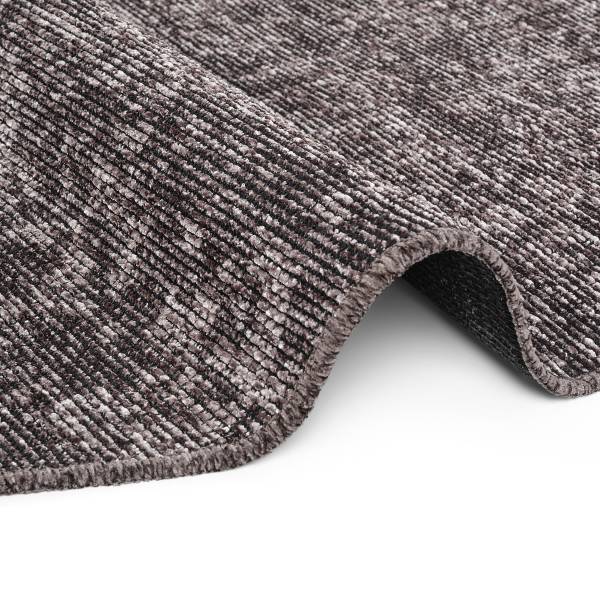 Tapis à mèches courtes Prisma rond Tissu - Marron - Brun rouge - Diamètre : 160 cm