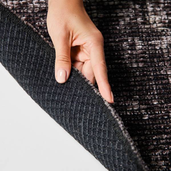 Tapis à mèches courtes Prisma rond Tissu - Marron - Brun rouge - Diamètre : 160 cm