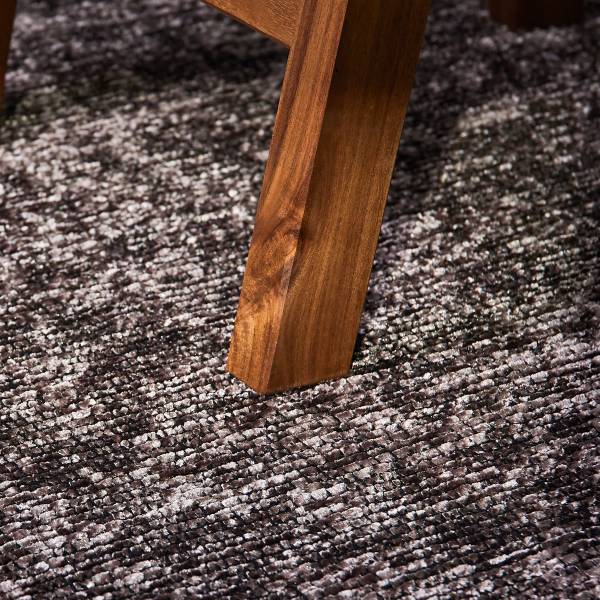 Tapis à mèches courtes Prisma rond Tissu - Marron - Brun rouge - Diamètre : 160 cm