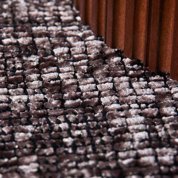 Tapis à mèches courtes Prisma rond Tissu - Marron - Brun rouge - Diamètre : 160 cm