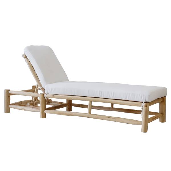 Gartenliege Marbo Teak massiv / Flachgewebe