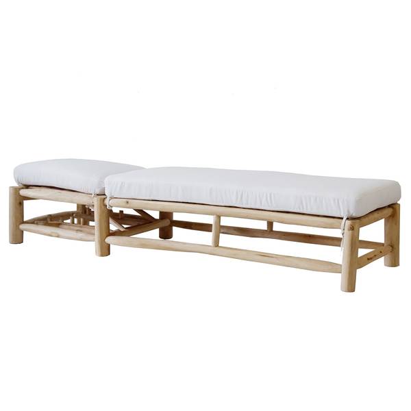 Gartenliege Marbo Teak massiv / Flachgewebe
