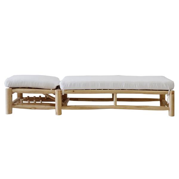 Gartenliege Marbo Teak massiv / Flachgewebe
