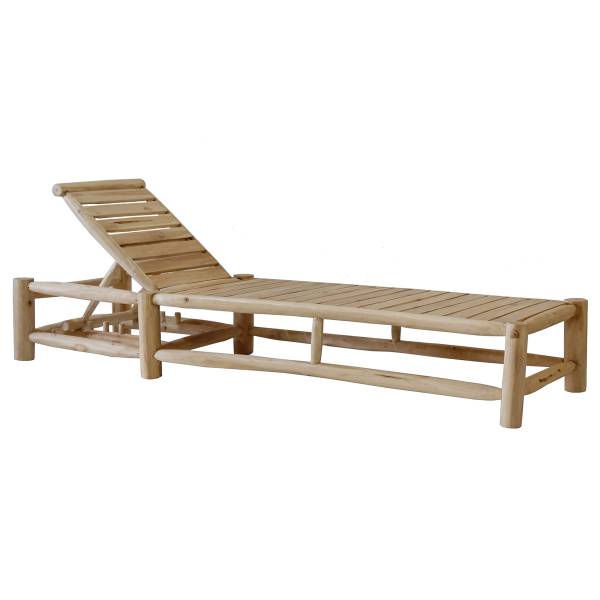 Gartenliege Marbo Teak massiv / Flachgewebe