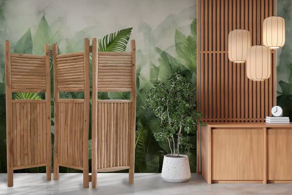 Paravent Marbo Teak massiv