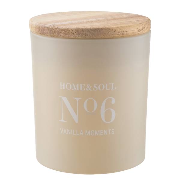 Candela HOME & SOUL Vanilla Moments Cera di soia / Cera di paraffina / Profumo / Legno di pino - Giallo