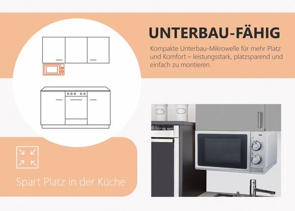 Onderbouw-magnetron MW-U 25.4 zilverkleurig