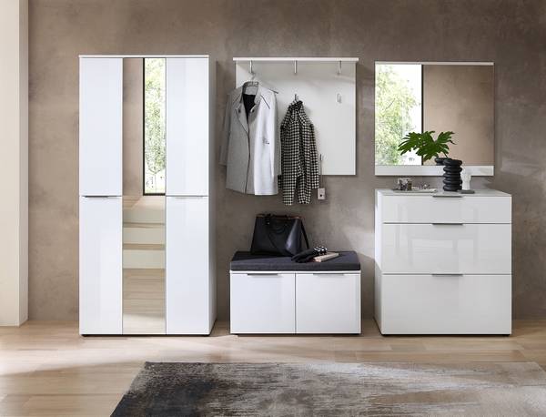 Garderobenpaneel Kibeni - 90 cm Weiß
