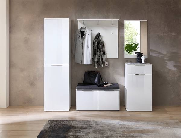 Garderobenpaneel Kibeni - 90 cm Weiß