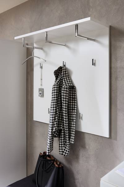 Garderobenpaneel Kibeni - 90 cm Weiß