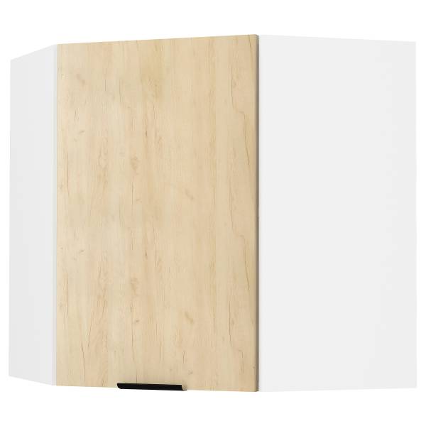 Meuble d'angle suspendu Fasola Imitation chêne / Blanc