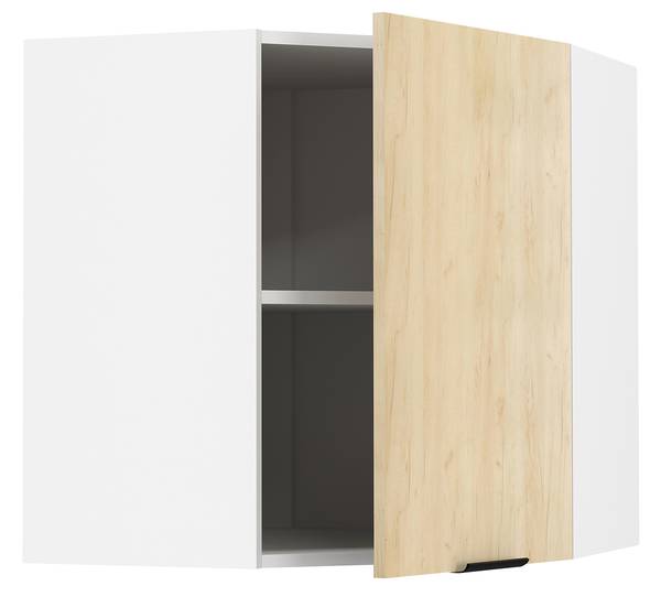 Meuble d'angle suspendu Fasola Imitation chêne / Blanc