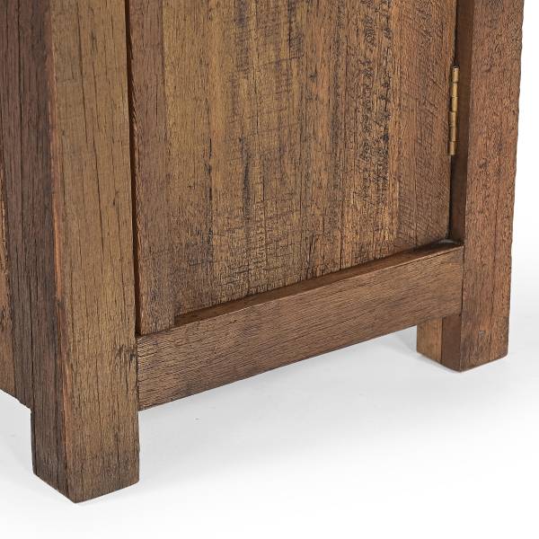 Mobile in legno massello RURY 1 anta Marrone - Legno - Legno massello - 50 x 130 x 40 cm