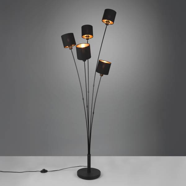 Vloerlamp Tommy mengweefsel/ijzer - Aantal lichtbronnen: 5