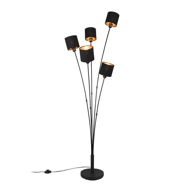 Vloerlamp Tommy mengweefsel/ijzer - Aantal lichtbronnen: 5