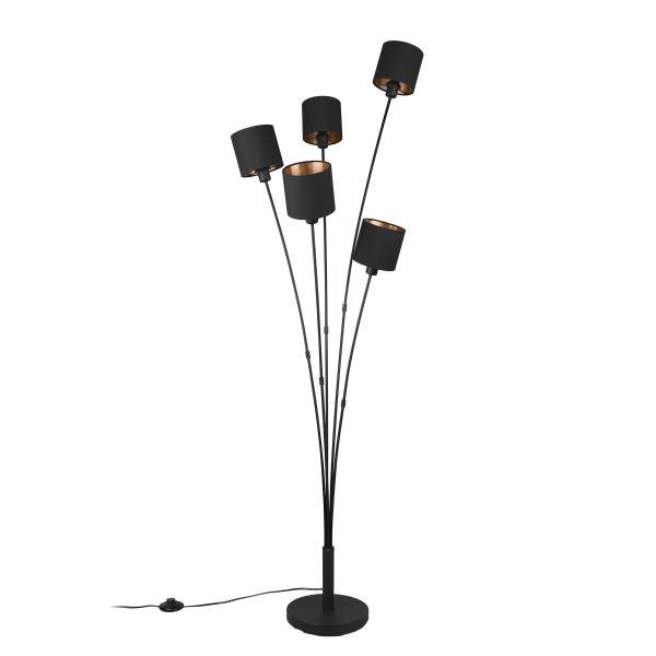Vloerlamp Tommy mengweefsel/ijzer - Aantal lichtbronnen: 5