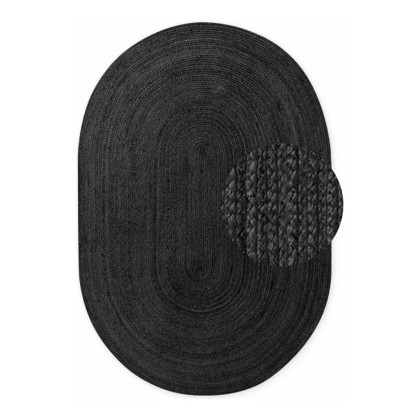 Tappeto di iuta Rangpur ovale iuta - Nero