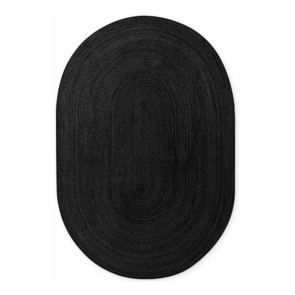 Tappeto di iuta Rangpur ovale iuta - Nero