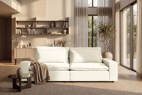 Big-Sofa CASUALIST Webstoff Stormy: Creme