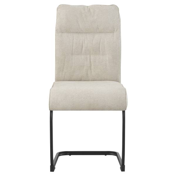 Chaise de salle à manger Frieda lot 2 Beige - Tissu - Fer - 47 x 94 x 61 cm