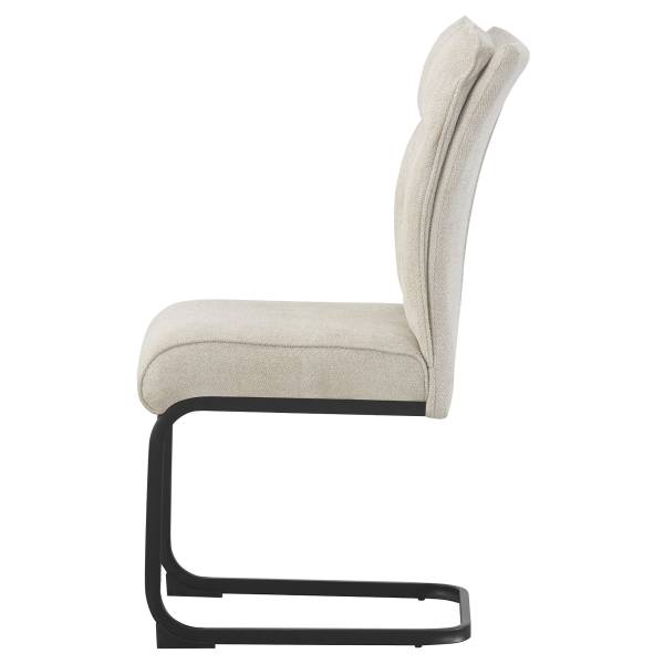 Chaise de salle à manger Frieda lot 2 Beige - Tissu - Fer - 47 x 94 x 61 cm