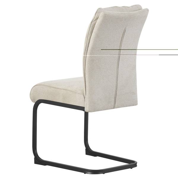 Chaise de salle à manger Frieda lot 2 Beige - Tissu - Fer - 47 x 94 x 61 cm