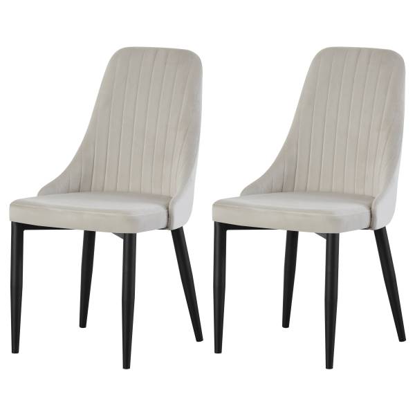 Esszimmerstuhl Claudia 2er Set Beige - Webstoff - Eisen - 44 x 88 x 58 cm