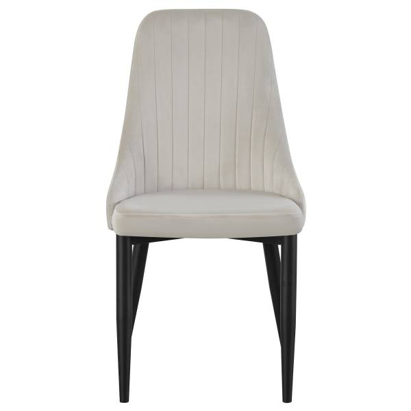 Esszimmerstuhl Claudia 2er Set Beige - Webstoff - Eisen - 44 x 88 x 58 cm
