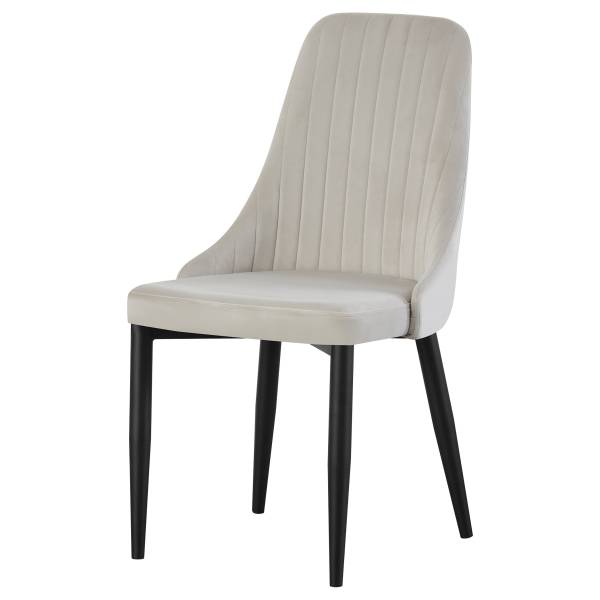 Esszimmerstuhl Claudia 2er Set Beige - Webstoff - Eisen - 44 x 88 x 58 cm