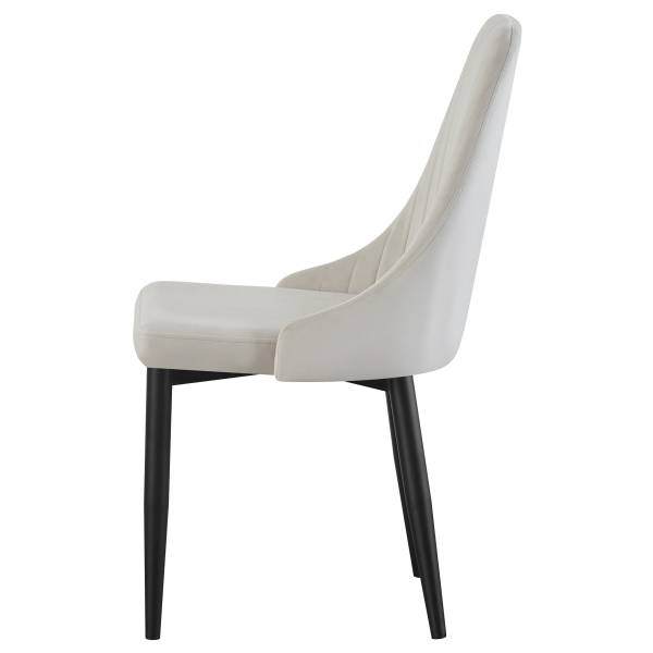 Esszimmerstuhl Claudia 2er Set Beige - Webstoff - Eisen - 44 x 88 x 58 cm