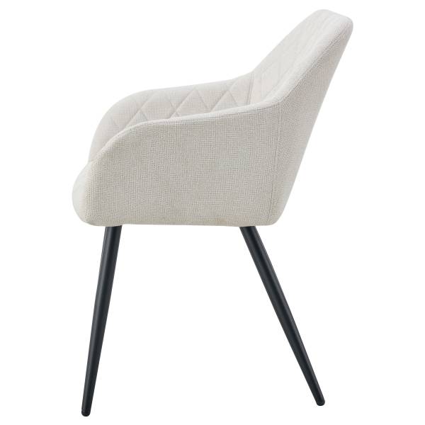 Armlehnenstuhl Lea 2er Set Beige - Webstoff - Eisen - 56 x 83 x 60 cm