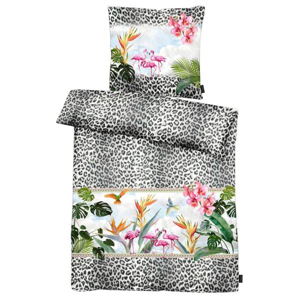 Mako-Satin-Bettwäsche Paradise Multicolor - Baumwollstoff