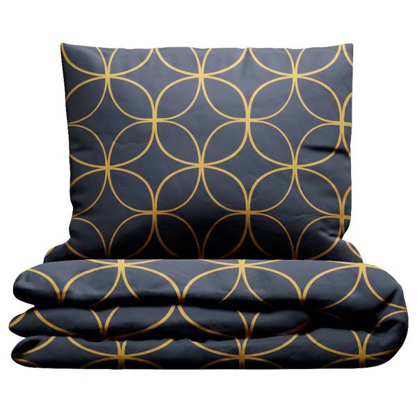 Satin-Bettwäsche Noctura Satin - Dunkelblau - 155 x 220 cm + Kissen 80 x 80 cm