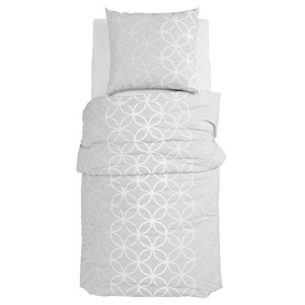 Satin-Bettwäsche Aluna Satin - Grau - 155 x 220 cm + Kissen 80 x 80 cm