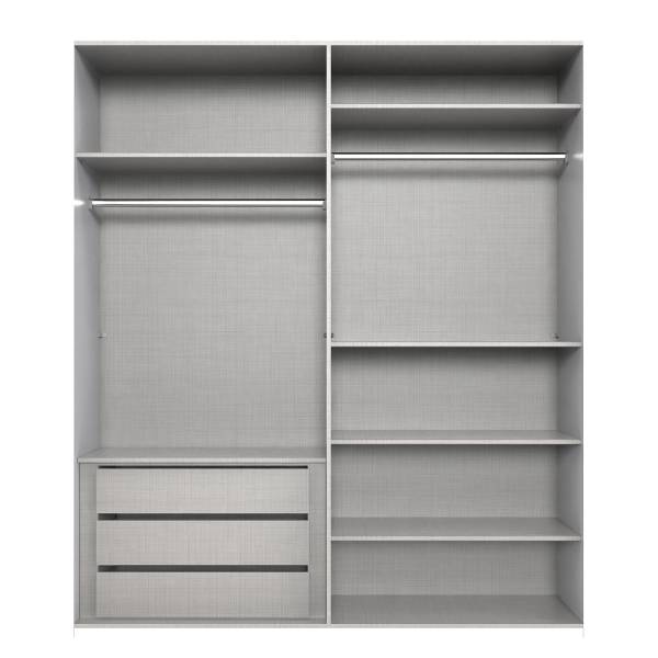 Draaideurkast London met spiegel saharagrijs - Breedte: 180 cm - comfort - bruin - 2 spiegeldeuren