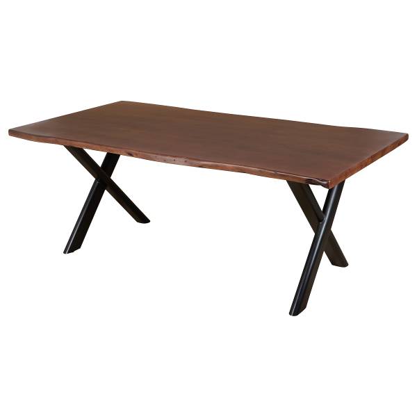 Table massif Huanru Acacia brun - 200 x 100 cm